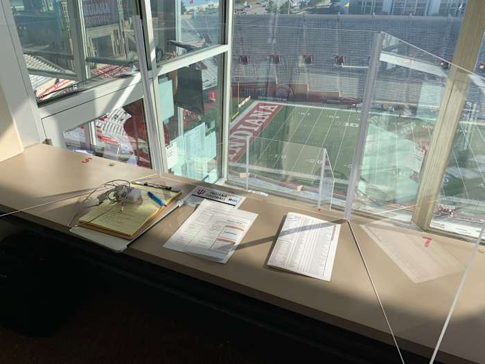 My seat in the press box for Saturday’s Indiana-Michigan gan
